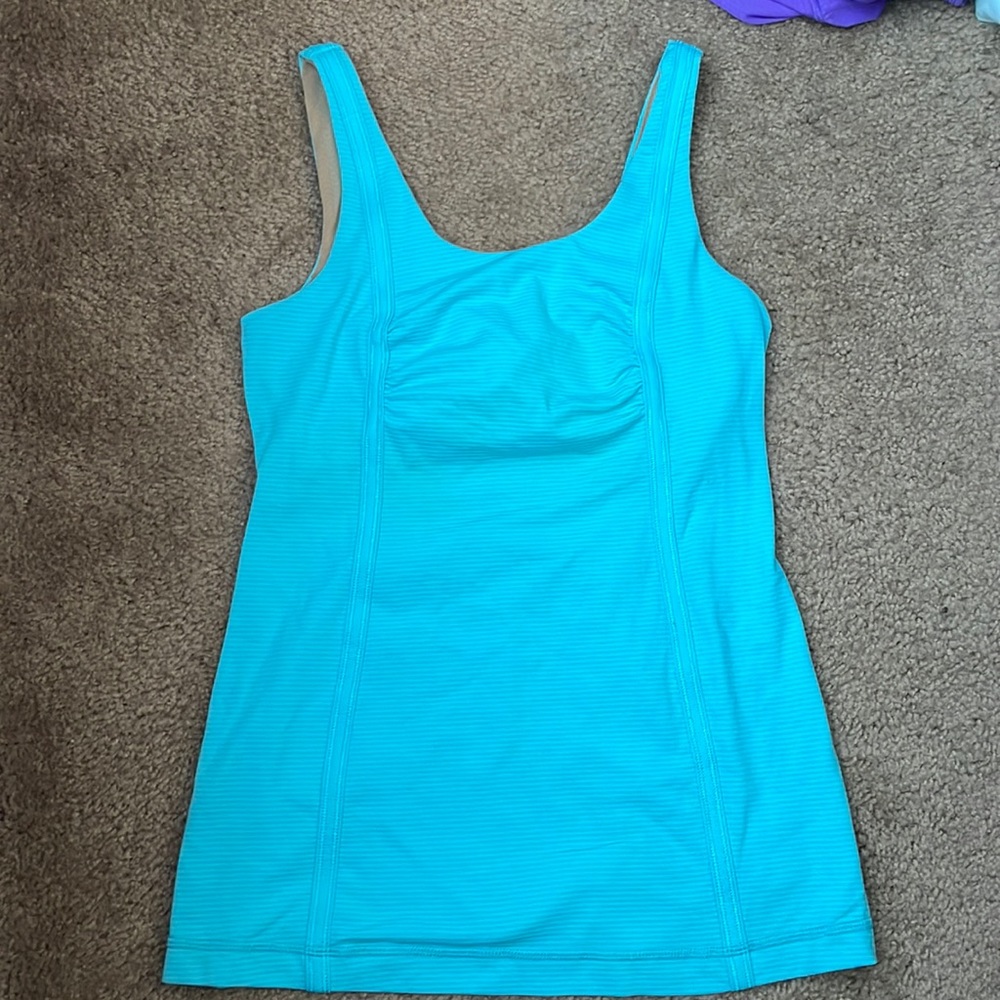 Lululemon Blue and grey Stripe Tank Top size 6